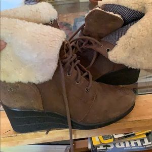 Ugg lamb wool lined wedges